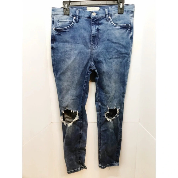 Free People Busted Knee Jeans Sz 31 - Picture 4 of 10